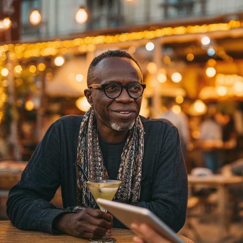 A researcher conducting qualitative research inside a live hospitality venue — capturing guest behaviour and perception in the moment.